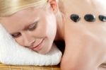 Caucasian Female Relaxing In Spa Stock Photo
