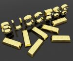Success Text And Gold Bars Stock Photo