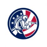 American Sandblaster Abrasive Blasting Usa Flag Icon Stock Photo