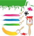Set Of Paint Brush Stock Photo