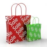 Sale Shopping Bags Showing Reductions Stock Photo