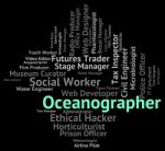 Oceanographer Job Shows Experts Hire And Work Stock Photo