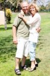 Affectionate Senior Couple Embracing Stock Photo