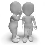 Whispering Gossip 3d Characters Have Secrets And Blab Stock Photo
