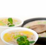 Hearty Middle Eastern Chickpea And Barley Soup Stock Photo