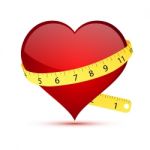 Heart With Measuring Tape Stock Photo