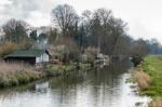 Old Wooden Shack Near Papercourt Lock On The River Wey Navigatio Stock Photo