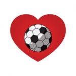 Soccer Football Love Heart Icon  Illustration Stock Photo