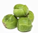 Brussel Sprouts Isolated On White Background Stock Photo