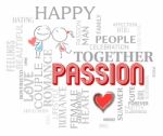 Passion Words Shows Find Love And Compassion Stock Photo