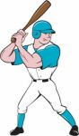Baseball Player Batting Stance Isolated Cartoon Stock Photo