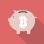 Bitcoin Piggy Bank Stock Photo