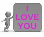 I Love You Sign Shows Loving Partner Or Family Stock Photo