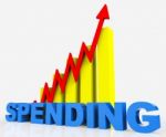 Increase Spending Indicates Progress Report And Diagram Stock Photo