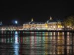 View Across The River Garonne In Bordeaux At Night Stock Photo