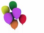 Balloons Multicolor 3D Stock Photo