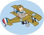 Sopwith Camel Scout Airplane Cartoon Stock Photo