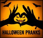 Halloween Pranks Indicates Trick Or Treat And Autumn Stock Photo