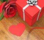 Gift Card Indicates Heart Shape And Flora Stock Photo