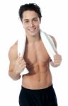 Guy After Gym Workout Stock Photo