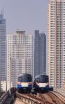 Sky Train And Buildings Stock Photo