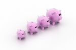 Pink Piggy Banks Increasing In Size Stock Photo