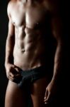Naked Torso Of Young Muscular Man Stock Photo