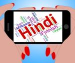 Hindi Language Means International Words And Vocabulary Stock Photo