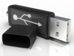 Usb Removable Flash Shows Portable Storage Or Memory Stock Photo