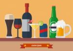 Set Of Drink Bar Flat Icon Stock Photo