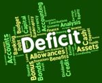 Deficit Word Means Bad Debt And Deficiency Stock Photo