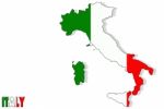 Italy Map Flag Stock Photo