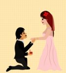 Romantic Wedding Proposal Stock Photo