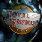 Emblem On A Royal Enfield Motorcycle In The Motor Museum At Bour Stock Photo
