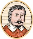 Medieval Aristocrat Gentleman Oval Woodcut Stock Photo