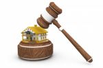 Gavel With House, Sale Of A House Stock Photo
