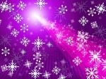 Mauve Snowflake Shows Light Burst And Christmas Stock Photo