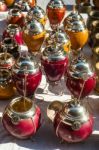 Yerba Mate Cups Sold In The Market In San Telmo, Buenos Aires, A Stock Photo