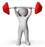 Weight Lifting Means Physical Activity And Confident 3d Renderin Stock Photo