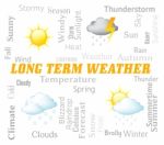 Long Term Weather Shows Meteorological Conditions Forecast Stock Photo