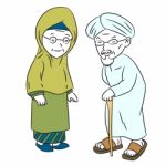 Illustration Of Muslim Elderly Cartoon -character  Stock Photo