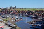 Whitby, North Yorkshire/uk - August 22 : View Along The Esk Towa Stock Photo