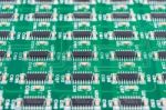 Closeup Of Electronic Circuit Board With Electronic Components B Stock Photo