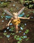 3d Rendering Of A Fairy Flying In A Magical Forest Stock Photo
