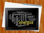 Synergize Word Indicates Working Together 3d Illustration Stock Photo