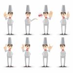 Cartoon Chef With Hand Sign Stock Photo