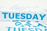 Tuesday Word Texture Stock Photo