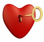 Heart With Key Stock Photo