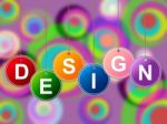 Design Designs Represents Plans Creations And Layouts Stock Photo