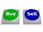 Buy Sell Buttons Shows Buying Or Selling Stock Photo